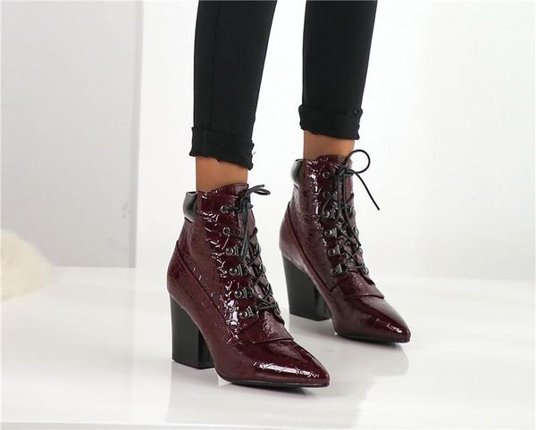 wine red black gothic punk lace up ankle biker boots women square block heel short motorcycle boots plus size 20191
wine red black gothic punk lace up ankle biker boots women square block heel short motorcycle boots plus size 20191