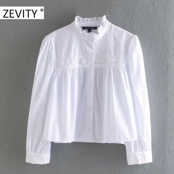 zevity new women fashion stand collar ruffles white poplin blouse shirt women lace crochet chic blusa autumn chemise ls7196 201201
zevity new women fashion stand collar ruffles white poplin blouse shirt women lace crochet chic blusa autumn chemise ls7196 201201