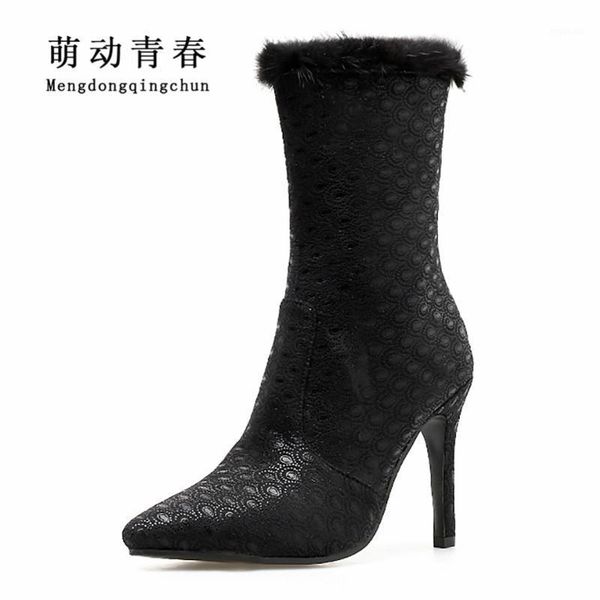 2020 new women boots pointed toe faux fur high heeled women ankle boots heels black heels pu leather winter warm party booties1
2020 new women boots pointed toe faux fur high heeled women ankle boots heels black heels pu leather winter warm party booties1