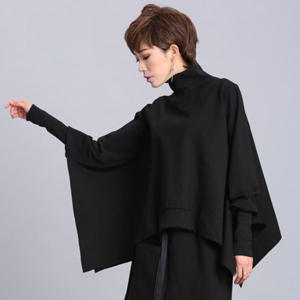 women's jackets 2021 spring black full batwing sleeve turtleneck collar pullover loose irregular women fashion tide coat, Black;brown
women's jackets 2021 spring black full batwing sleeve turtleneck collar pullover loose irregular women fashion tide coat, Black;brown