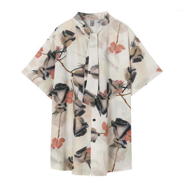 ewq / men's wear 2020 summer tie turn down collar shirt fashion new casual short sleeve loose printed streetwear hd7221, White;black
ewq / men's wear 2020 summer tie turn down collar shirt fashion new casual short sleeve loose printed streetwear hd7221, White;black