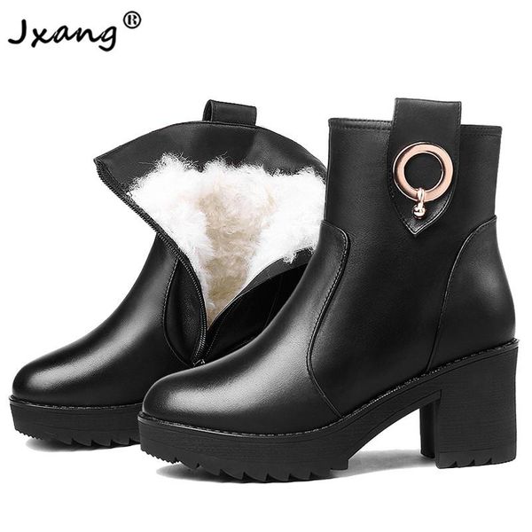 jxang 2020 new middle-aged women's shoes wool women's boots thick heel short boots plus velvet cotton leather winter shoes, Black
jxang 2020 new middle-aged women's shoes wool women's boots thick heel short boots plus velvet cotton leather winter shoes, Black