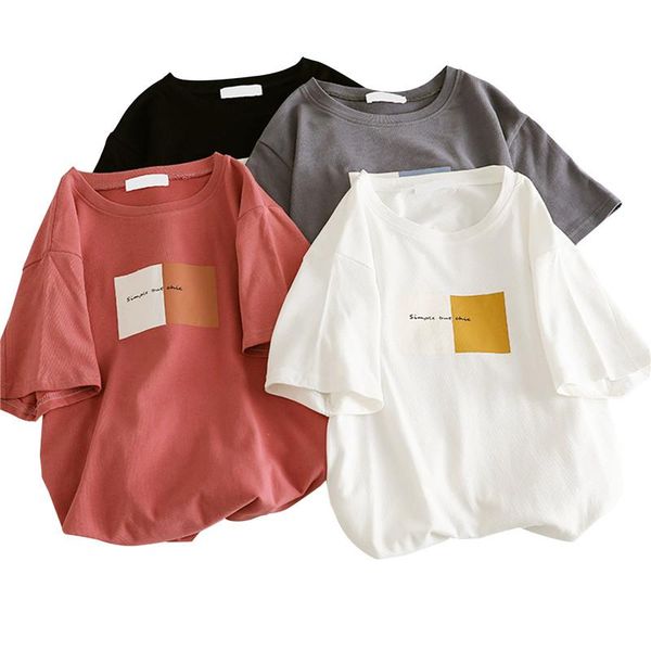 women's t-shirt summer korean white short-sleeved loose student hong kong style simple top
women's t-shirt summer korean white short-sleeved loose student hong kong style simple top