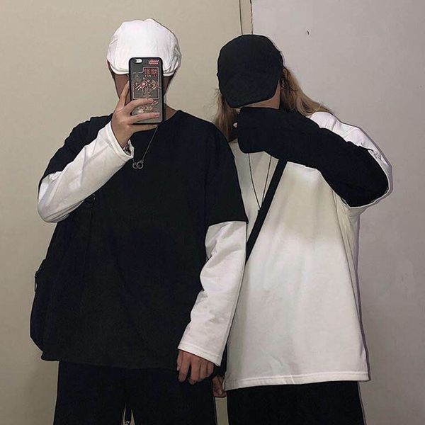 gjatg spring and t-shirt t-shirt autumn fake long-sleeved two-piece coat bottom ins dark style student couple korean style loose casual t, Black
gjatg spring and t-shirt t-shirt autumn fake long-sleeved two-piece coat bottom ins dark style student couple korean style loose casual t, Black