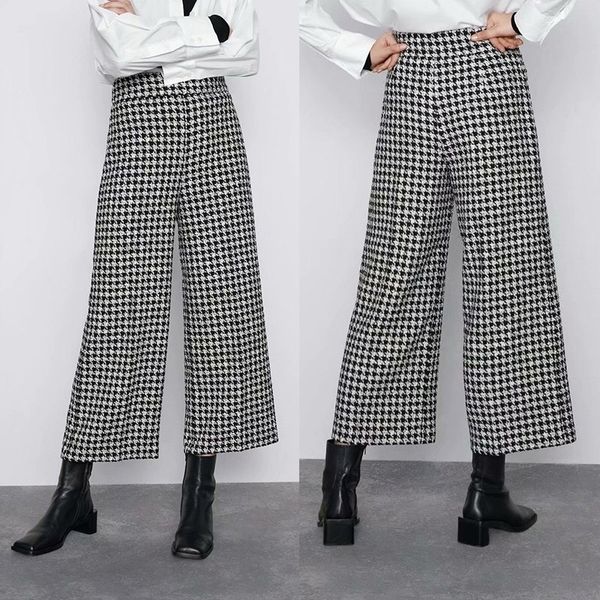 2021 new printed chess tweed female loose wide leg elegant pants houndstooth ladies office bottoms women's pockets tartan patns 29qp, Black;white
2021 new printed chess tweed female loose wide leg elegant pants houndstooth ladies office bottoms women's pockets tartan patns 29qp, Black;white