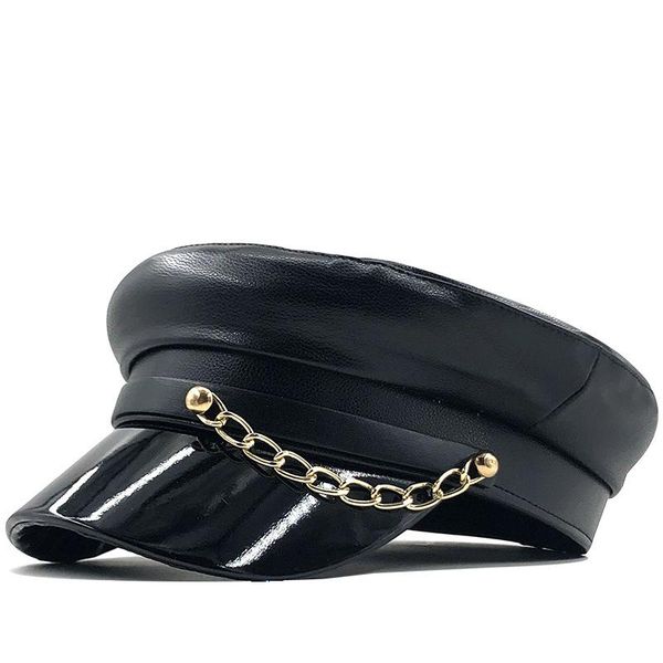 berets korean version of pure pu leather metal chain button navy hat autumn and winter windproof warm women's beret sombreros de mujer, Blue;gray
berets korean version of pure pu leather metal chain button navy hat autumn and winter windproof warm women's beret sombreros de mujer, Blue;gray