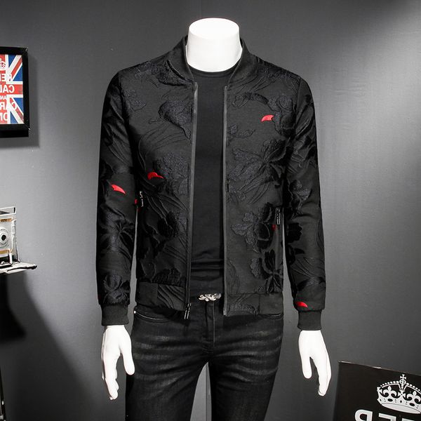 embroidered jacquard black men's bomber spring casual slim flower coat jacket m-5xl, Black;brown
embroidered jacquard black men's bomber spring casual slim flower coat jacket m-5xl, Black;brown