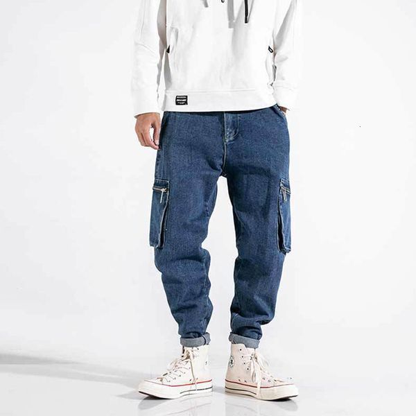 2021 new korean style fashion men jeans loose fit multi pockets casual denim cargo pants homme streetwear hip hop wide leg harem trousers xk, Blue
2021 new korean style fashion men jeans loose fit multi pockets casual denim cargo pants homme streetwear hip hop wide leg harem trousers xk, Blue