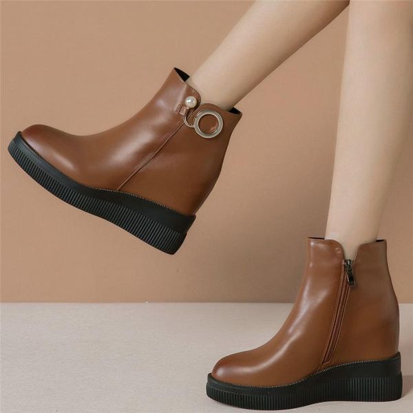 high top platform pumps женская обувь из натуральной кожи клин высокий каблук ботильоны женский остроконечные toe моды тапки повседневная об, Black 
high top platform pumps женская обувь из натуральной кожи клин высокий каблук ботильоны женский остроконечные toe моды тапки повседневная об, Black