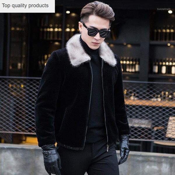 men's wool & blends real sheepskin leather jacket for men short black coat plus size 4xl natural mnnk fur collar outwear jaquetas de co
men's wool & blends real sheepskin leather jacket for men short black coat plus size 4xl natural mnnk fur collar outwear jaquetas de co