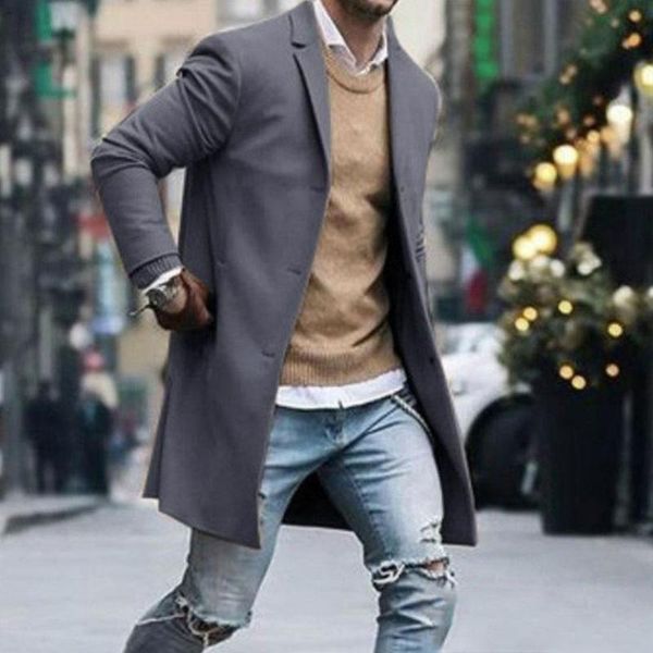 2020 men's wool coat winter trench coat outwear overcoat fashion solid long sleeve jacket blends, Black
2020 men's wool coat winter trench coat outwear overcoat fashion solid long sleeve jacket blends, Black