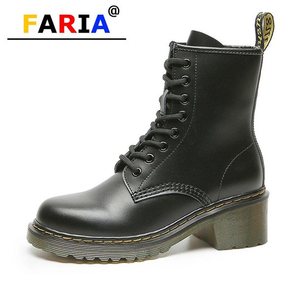 2020 fashion 6cm high heel pumps genuine leather motorcycle boots women lace up ankle blackround toe spring/autumn female shoes, Black
2020 fashion 6cm high heel pumps genuine leather motorcycle boots women lace up ankle blackround toe spring/autumn female shoes, Black