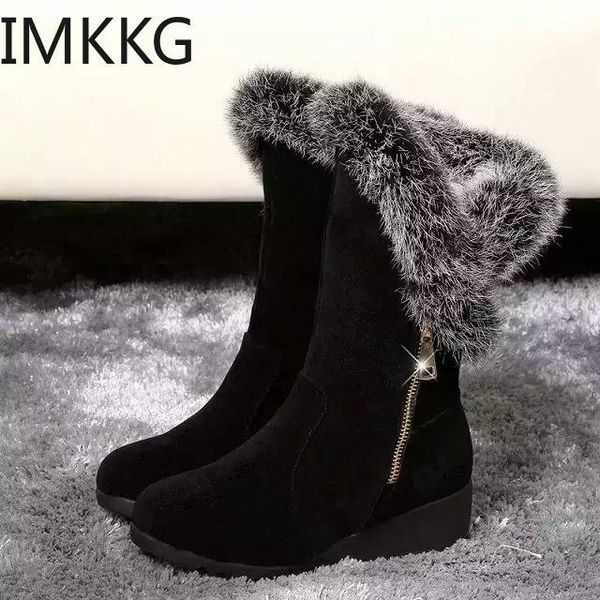 women snow boots high tube classic thick models autumn and winter big cotton shoes quality platform boots, Black
women snow boots high tube classic thick models autumn and winter big cotton shoes quality platform boots, Black