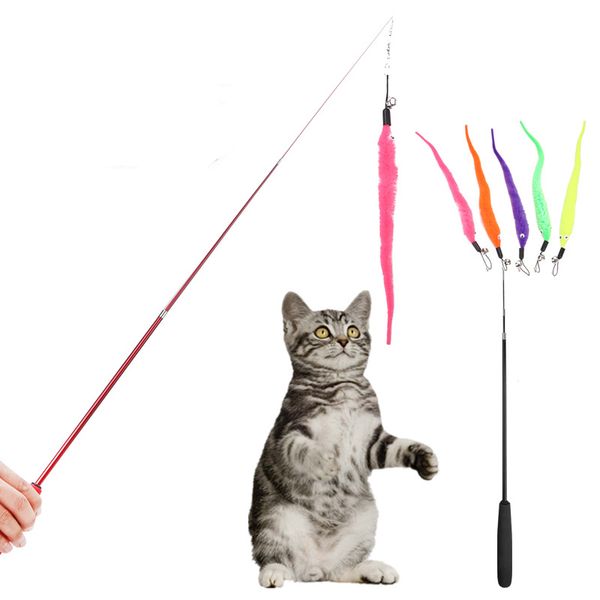 funny retractable cat toys wand with 5 piece teaser refills interactive cat worms toy training supplies jk2012ph
funny retractable cat toys wand with 5 piece teaser refills interactive cat worms toy training supplies jk2012ph