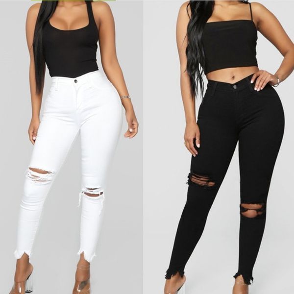 2020 spring and autumn holed leggings women's tights solid color jeans, Blue
2020 spring and autumn holed leggings women's tights solid color jeans, Blue