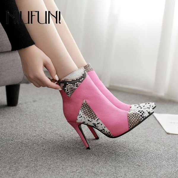ankle boots snake pattern pointed women's boots niufuni pumps zipper fashion pink stiletto casual high heels ladies shoes, Black
ankle boots snake pattern pointed women's boots niufuni pumps zipper fashion pink stiletto casual high heels ladies shoes, Black