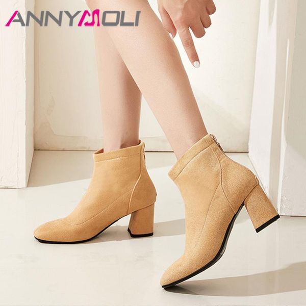 annymoli ankle boots high heel woman boots thick heel shoes zip round toe short ladies fur warm winter beige large size 46, Black
annymoli ankle boots high heel woman boots thick heel shoes zip round toe short ladies fur warm winter beige large size 46, Black