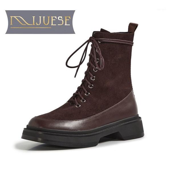 mljuese 2021 women ankle boots cow leather+flock winter short plush round toe zipper med heels female boots size 391, Black 
mljuese 2021 women ankle boots cow leather+flock winter short plush round toe zipper med heels female boots size 391, Black