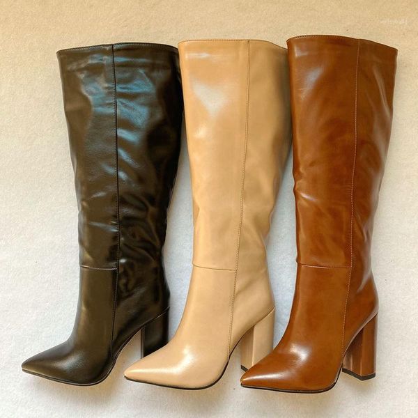 band designer faux leather women knee high boots pointed toe boots women long chunky block high heel black apricot brown1
band designer faux leather women knee high boots pointed toe boots women long chunky block high heel black apricot brown1