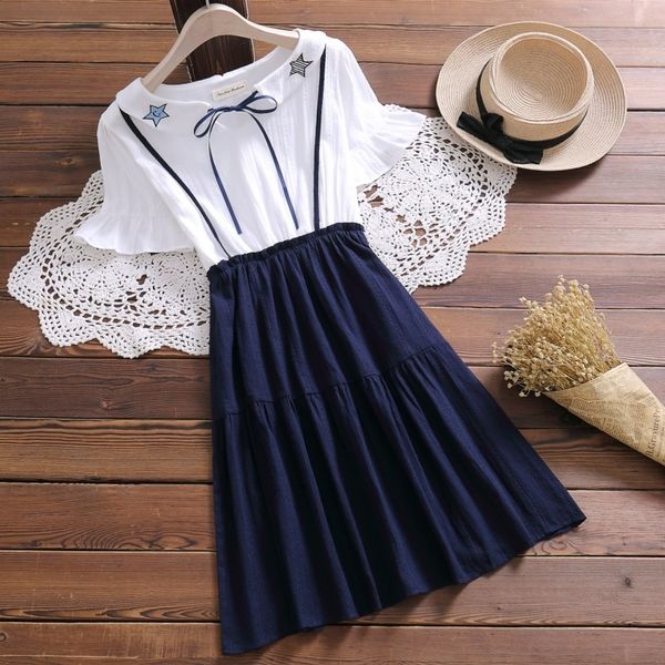 summer 2019 new academic bow embroidered fake two pieces of small fresh dress dressbutterfly dressback strap short sleeve dress fnhnb, Black;gray
summer 2019 new academic bow embroidered fake two pieces of small fresh dress dressbutterfly dressback strap short sleeve dress fnhnb, Black;gray