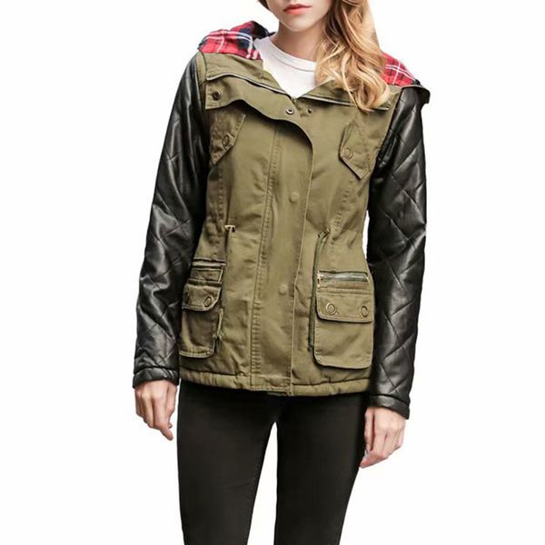 2020 fashion women's stitching long-sleeved jacket fur hooded cotton windproof large size long section parker coat, Black
2020 fashion women's stitching long-sleeved jacket fur hooded cotton windproof large size long section parker coat, Black