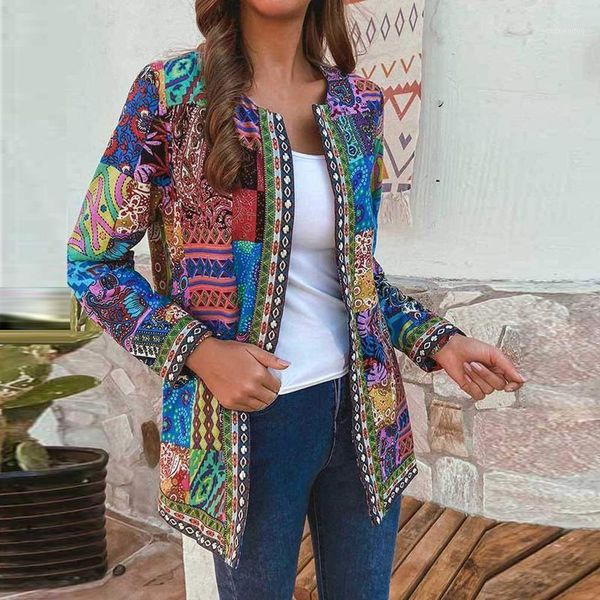 spring autumn women's retro ethnic floral print long-sleeved large size casual jacket elegant coat loose jacket female1, Black;brown
spring autumn women's retro ethnic floral print long-sleeved large size casual jacket elegant coat loose jacket female1, Black;brown