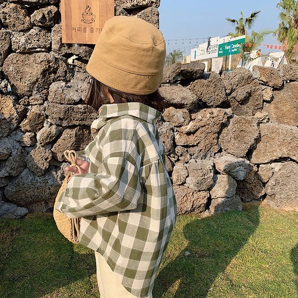 spring 2020 fashion girls plaid loose shirts baby girl cotton casual oversized clothing children outwear y200704, White;black
spring 2020 fashion girls plaid loose shirts baby girl cotton casual oversized clothing children outwear y200704, White;black