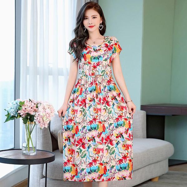 casual dresses women comfortable floral print cotton and linen dress plus size ladies short sleeve loose summer female lace up vestidos, Black;gray
casual dresses women comfortable floral print cotton and linen dress plus size ladies short sleeve loose summer female lace up vestidos, Black;gray