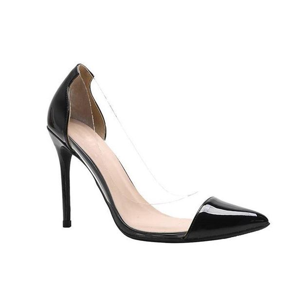 dress shoes nude summer transparent pointy heels, thin matching color wedding and women's, Black
dress shoes nude summer transparent pointy heels, thin matching color wedding and women's, Black