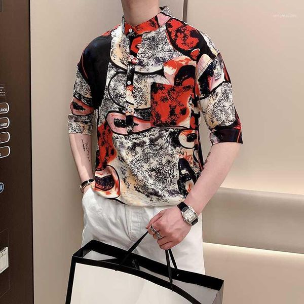 men's printed short-sleeved shirt korean version of the tide style slim-casual retro flower shirt in the sleeve shirts1, White;black
men's printed short-sleeved shirt korean version of the tide style slim-casual retro flower shirt in the sleeve shirts1, White;black