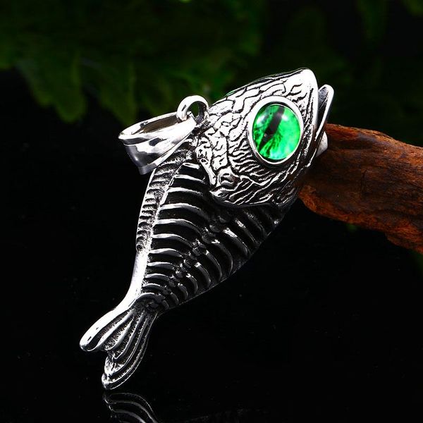 steel soldier fishbone with green eye necklaec popular pendant stainless steel men unique jewelry, Silver
steel soldier fishbone with green eye necklaec popular pendant stainless steel men unique jewelry, Silver