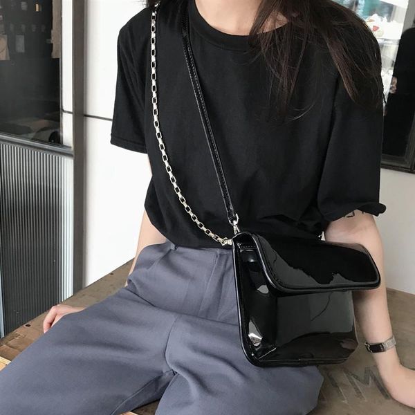 shoulder bags patent leather women's messenger bag brand design chain sling black female crossbody mobile wallet bolsa feminina
shoulder bags patent leather women's messenger bag brand design chain sling black female crossbody mobile wallet bolsa feminina
