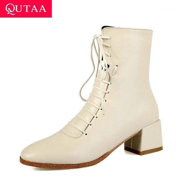 boots qutaa 2021 autumn winter lace up zipper ankle square heel fashion women shoes pu leather toe short size 34-431, Black
boots qutaa 2021 autumn winter lace up zipper ankle square heel fashion women shoes pu leather toe short size 34-431, Black