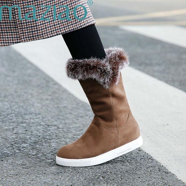 flock winter height increasing boots round toe faux fur mid-calf boots for women keep warm snow big size 34-43 maziao, Black
flock winter height increasing boots round toe faux fur mid-calf boots for women keep warm snow big size 34-43 maziao, Black