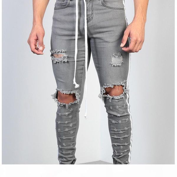 autumn fashion knee hole side zipper slim distressed jeans men ripped hip hop gray jeans for men stripe pants, Blue
autumn fashion knee hole side zipper slim distressed jeans men ripped hip hop gray jeans for men stripe pants, Blue