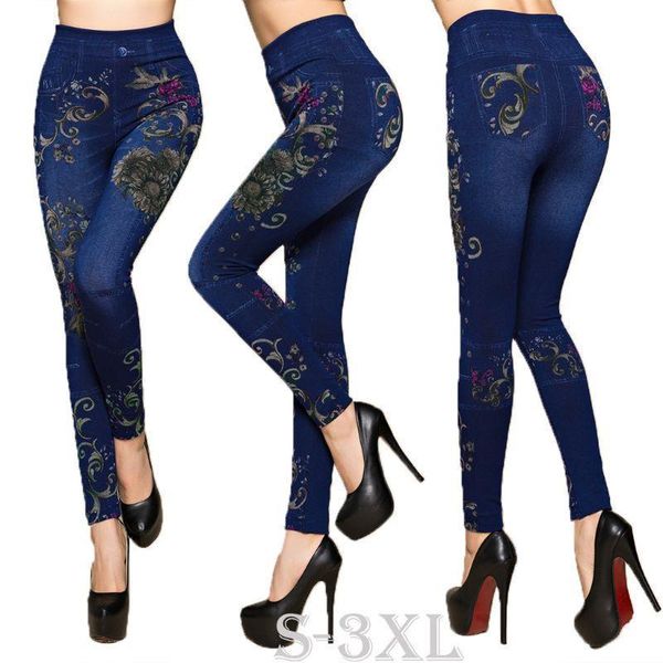 new fashion 2019 women faux jeans leggings autumn flowers printed slim cotton seamless pants drop shipping, Black
new fashion 2019 women faux jeans leggings autumn flowers printed slim cotton seamless pants drop shipping, Black