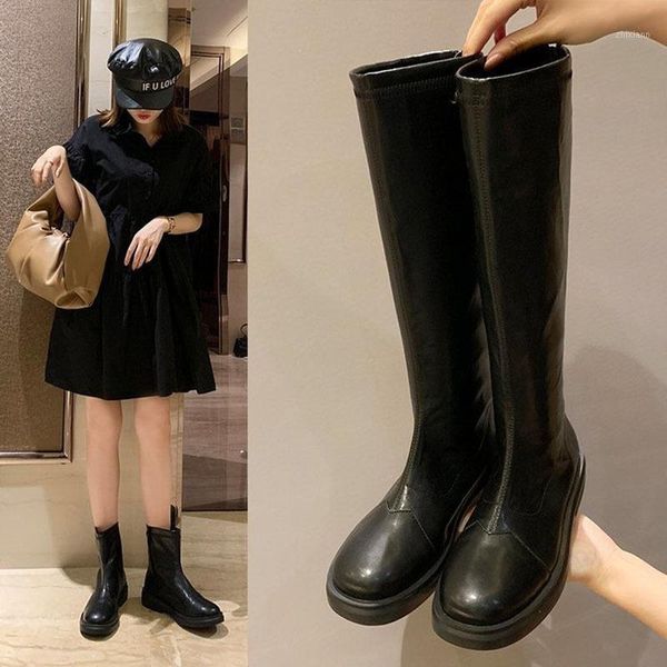 female knight boot black flat bottom round toe pu leather casual boots waterproof non-slip wear-resistant outdoor long tube boot1
female knight boot black flat bottom round toe pu leather casual boots waterproof non-slip wear-resistant outdoor long tube boot1