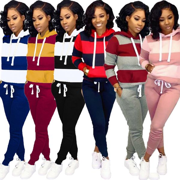 designers womens autumn winter stripes contrast color sweater cotton hooded leisure sports suit two piece jogging outfits s-3xl, Gray
designers womens autumn winter stripes contrast color sweater cotton hooded leisure sports suit two piece jogging outfits s-3xl, Gray