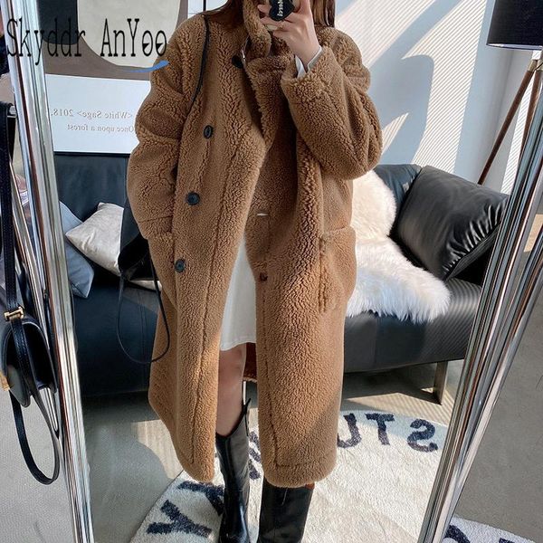 2020 winter women solid lamb fur coat thick warm casual jacket coat long teddy outerwear female plush coats, Black
2020 winter women solid lamb fur coat thick warm casual jacket coat long teddy outerwear female plush coats, Black