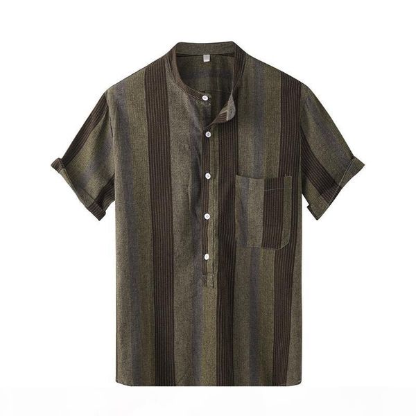 men's casual loose short sleeve striped print button down shirt summer summer regular-fit hawaiian shirts, White;black
men's casual loose short sleeve striped print button down shirt summer summer regular-fit hawaiian shirts, White;black