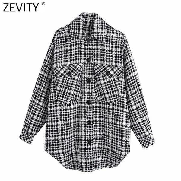 women's jackets zevity autumn winter women vintage black white plaid shirt coat femme long sleeve casual loose pocket jacket chic ct63, Black;brown
women's jackets zevity autumn winter women vintage black white plaid shirt coat femme long sleeve casual loose pocket jacket chic ct63, Black;brown
