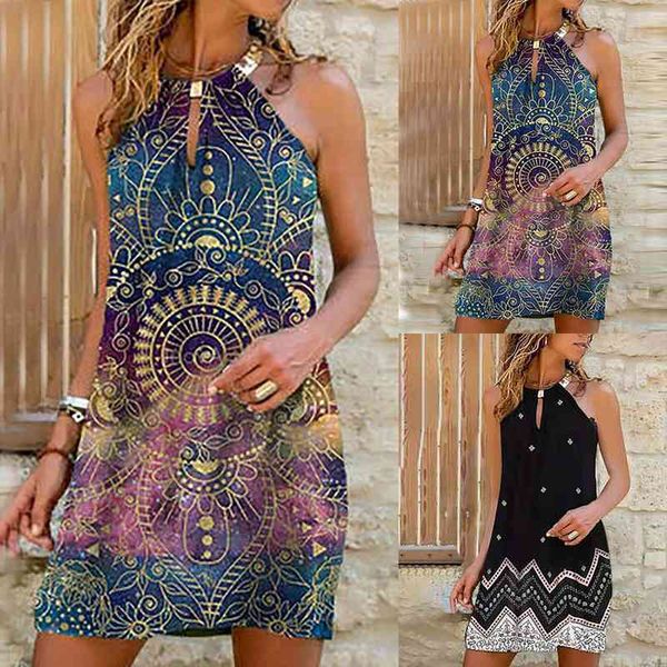 womens summer casual fashion metal hanging neck print sleeveless dress vestidos de mujer casual, Black;gray
womens summer casual fashion metal hanging neck print sleeveless dress vestidos de mujer casual, Black;gray
