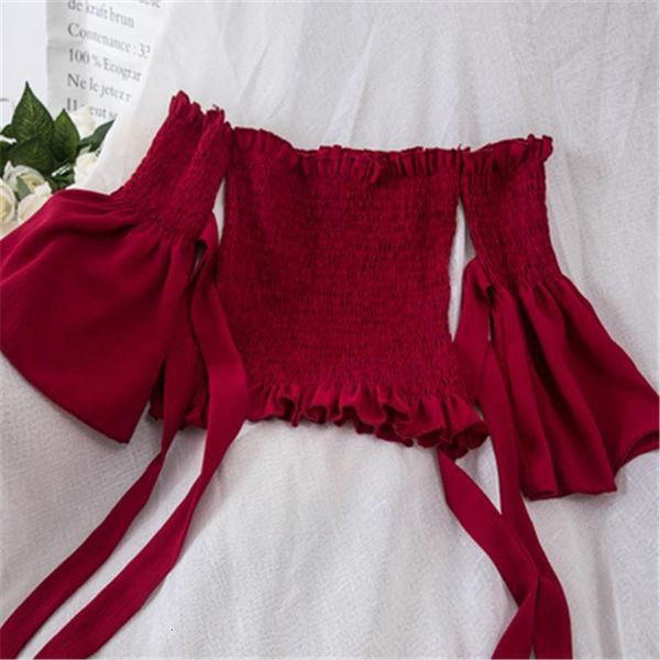 blouse strapless cropped off shoulder chiffon bow lacing up sleeve yellow blouse long sleeve short pz122, White
blouse strapless cropped off shoulder chiffon bow lacing up sleeve yellow blouse long sleeve short pz122, White