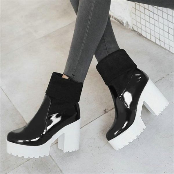 boots black high shoes womens patent leather chunky heels ankle punk pumps round toe winter platform casual
boots black high shoes womens patent leather chunky heels ankle punk pumps round toe winter platform casual