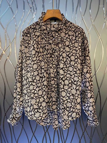 retro floral printed women blouse early autum lady ruffles trim thin irregular shirts and female clothes 2020 new1, White
retro floral printed women blouse early autum lady ruffles trim thin irregular shirts and female clothes 2020 new1, White