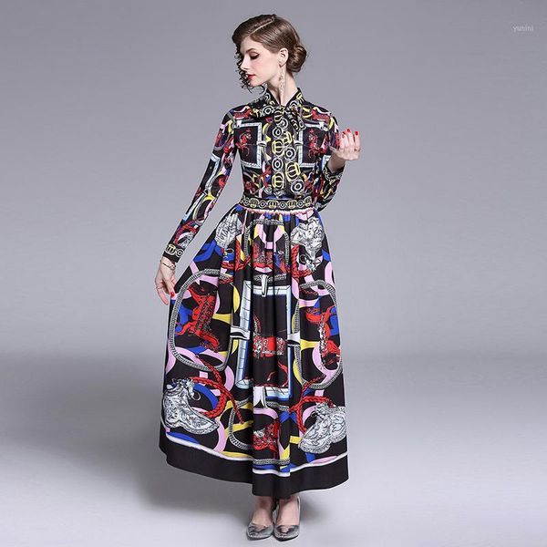 2019 new summer fashion women's clothing long sleeves bow stand collar dress vintage flowers printing long dresses female1, Black;gray
2019 new summer fashion women's clothing long sleeves bow stand collar dress vintage flowers printing long dresses female1, Black;gray
