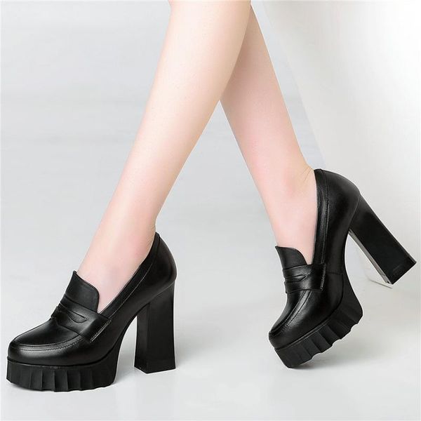 dress shoes women genuine leather rough super high heels wedding party pumps lady round toe office low ankle boots casual, Black
dress shoes women genuine leather rough super high heels wedding party pumps lady round toe office low ankle boots casual, Black