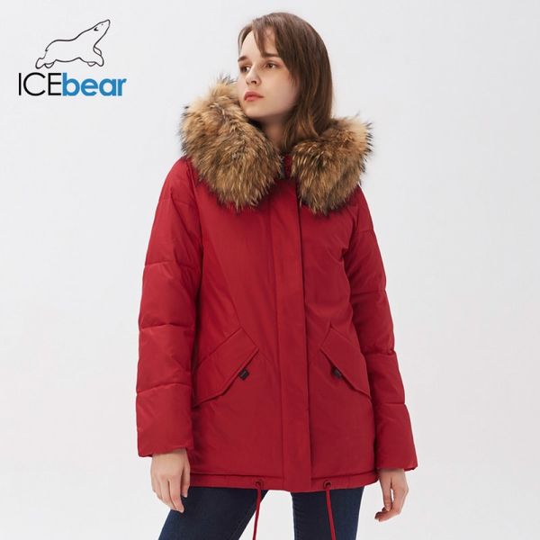 icebear winter short women's coat female parka fashionable warm brand jacket gwd1i 201028, Black