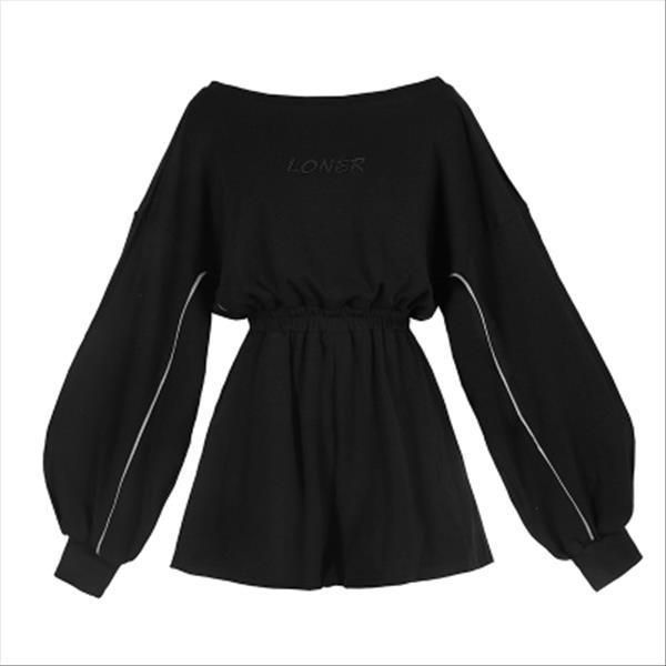 new spring autumn gothic punk women long sleeve solid black elastic waist loose female overall jumpsuits romper, Black;white
new spring autumn gothic punk women long sleeve solid black elastic waist loose female overall jumpsuits romper, Black;white