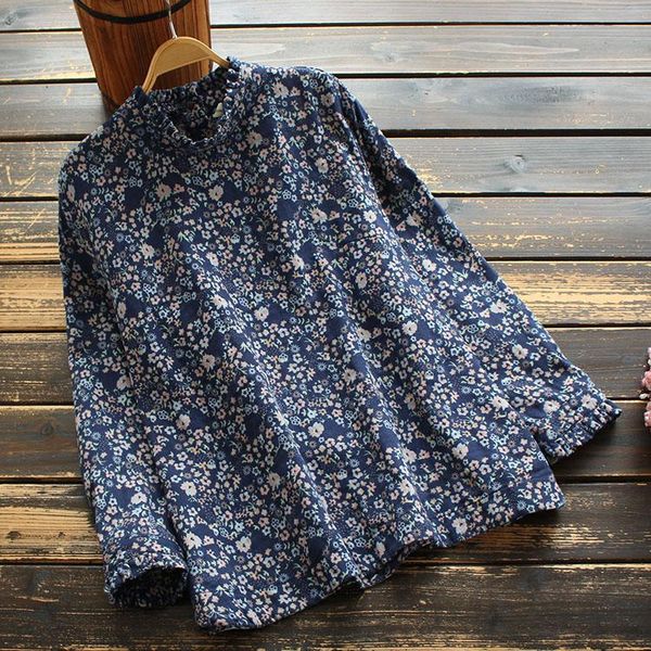 women's blouses & shirts print floral women cotton shirt stand neck 2021 autumn retro long-sleeved pullover casual blouse, White
women's blouses & shirts print floral women cotton shirt stand neck 2021 autumn retro long-sleeved pullover casual blouse, White